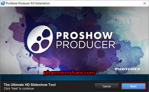 tiến hành cài đặt phần mềm proshow producer