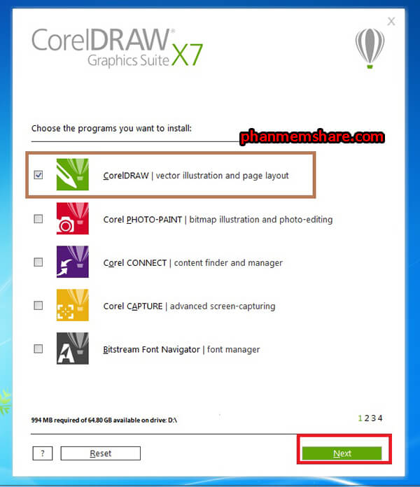 cài đặt CorelDRAW X7
