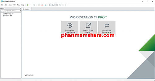giao diện VMware Workstation 15