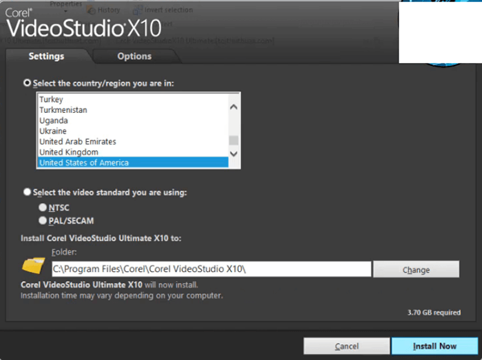 cài đặt Corel VideoStudio Ultimate X10