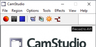 giao diện chính của CamStudio 2.74
