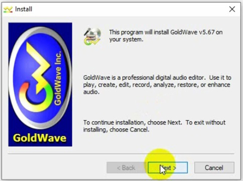 cài đặt phần mềm GoldWave 6.52