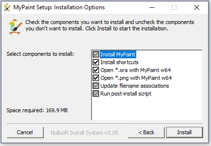 cài đặt phần mềm MyPaint