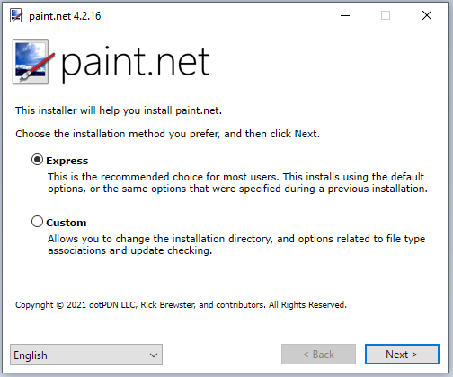 cài đặt phần mềm Paint NET