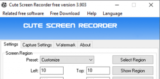 giao diện Cute Screen Recorder Free