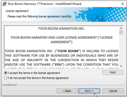 cài đặt phần mềm Toon Boom Studio