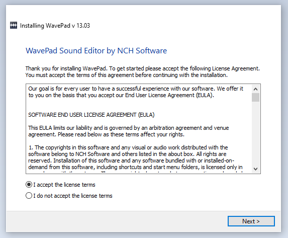 cài đặt phần mềm WavePad Sound Editor