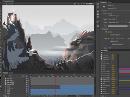 giao diện phần mềm Adobe Animate CC 2020