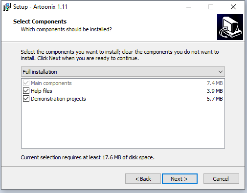 cài đặt phần mềm Artoonix 1.11