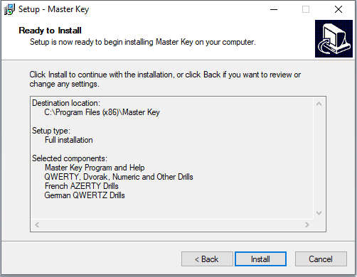 cài đặt phần mềm Master Key