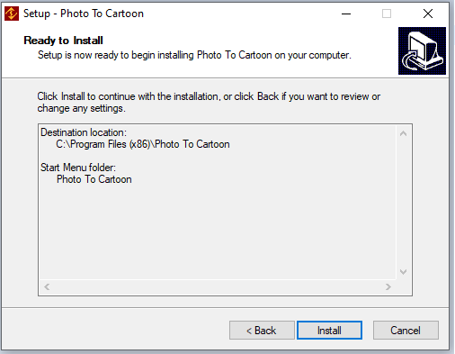 cài đặt phần mềm Photo to Cartoon
