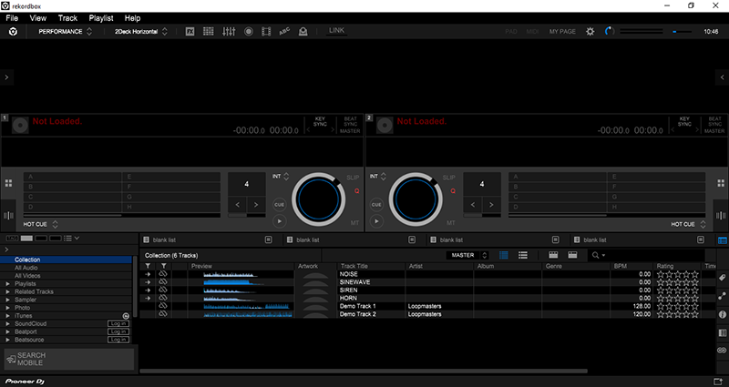 giao diện phần mềm Pioneer DJ Rekordbox