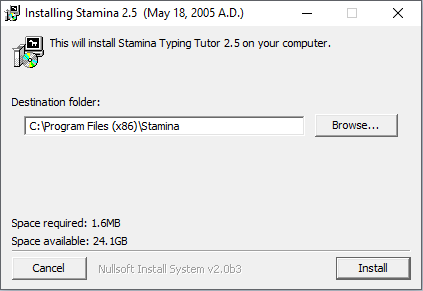 cài đặt phần mềm Stamina Typing Tutor 2.5